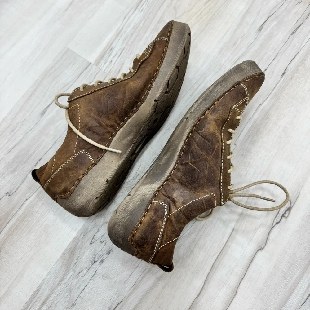 Josef Seibel Womens Fergey Brown Lace Up Flat Casual And Fashion Sneakers Sz 38
